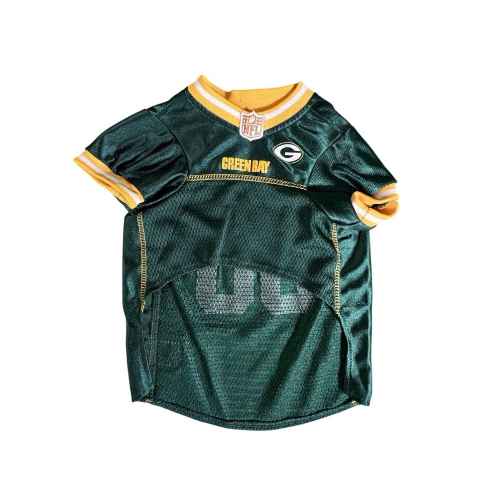 NFL Green Bay Packers Dog Jersey Size Small Pet Apparel Mesh Shirt 00 Green Gold - Picture 4 of 8